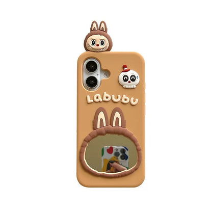 Halloween Labubu makeup mirror phone case