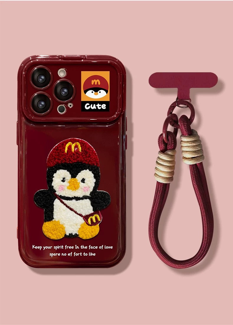 Puppy/Penguin Flip Mirror Phone Case