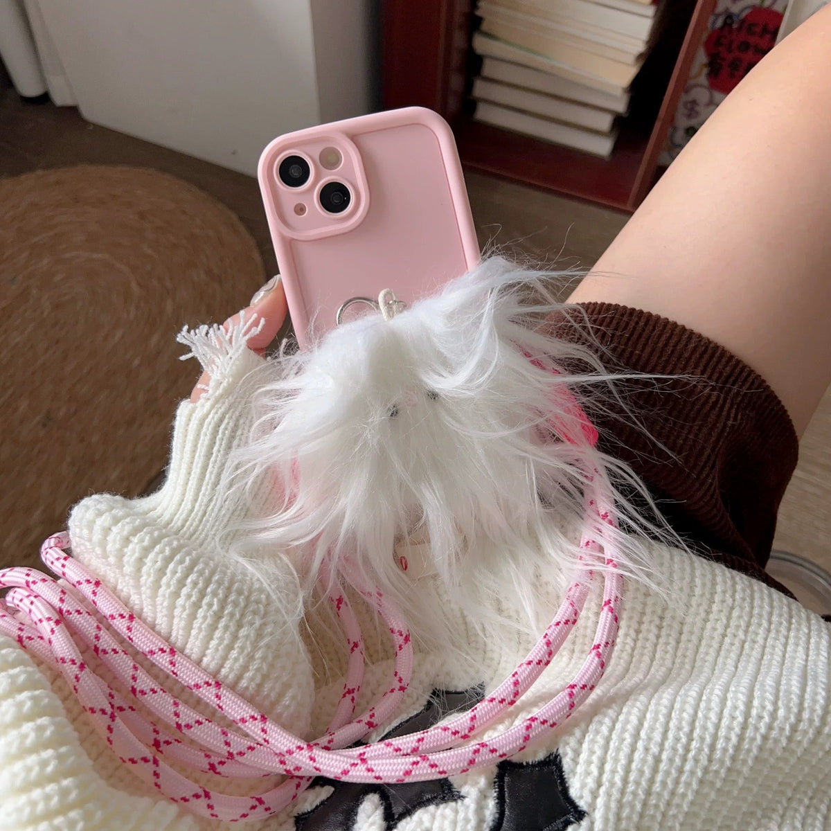 Halloween funny hairy monster crossbody phone case