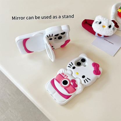 Stereo Camera KT Cat Makeup Mirror Phone Case