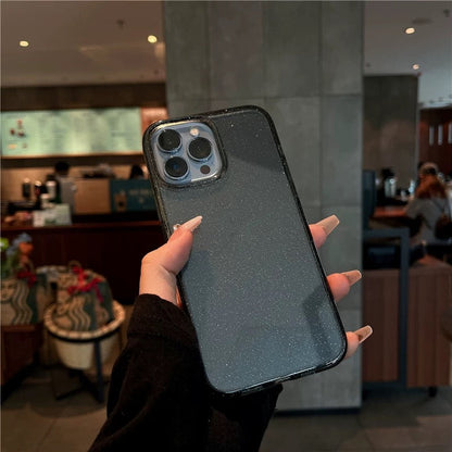 Transparent glitter phone case