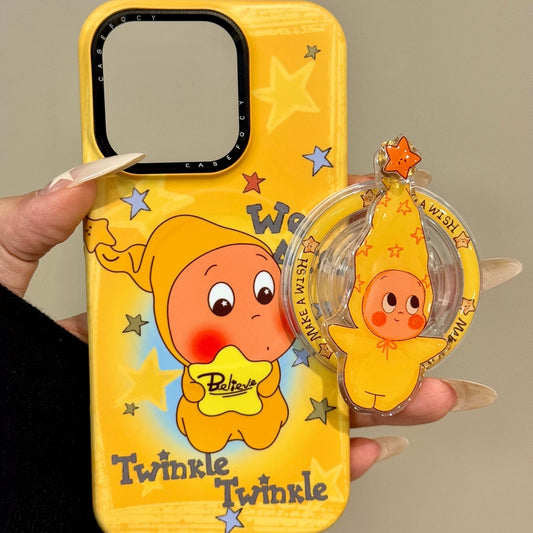 Rotating Star Big Head Cute Little Boy Magnetic Phone Case