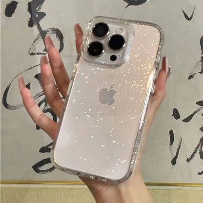 Transparent glitter phone case