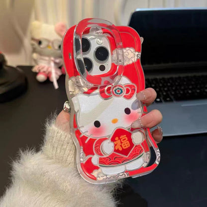 New Year's blessing Kitty cat phone case