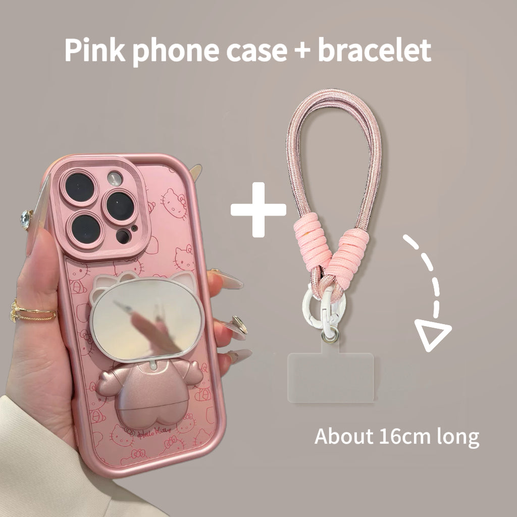 Pink Kitten with Rotating Mirror and Stand