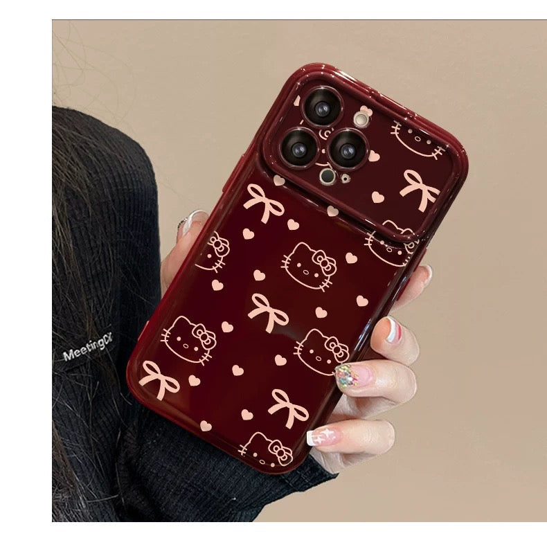 Full Screen Kitty Flip Mirror Stand Phone Case