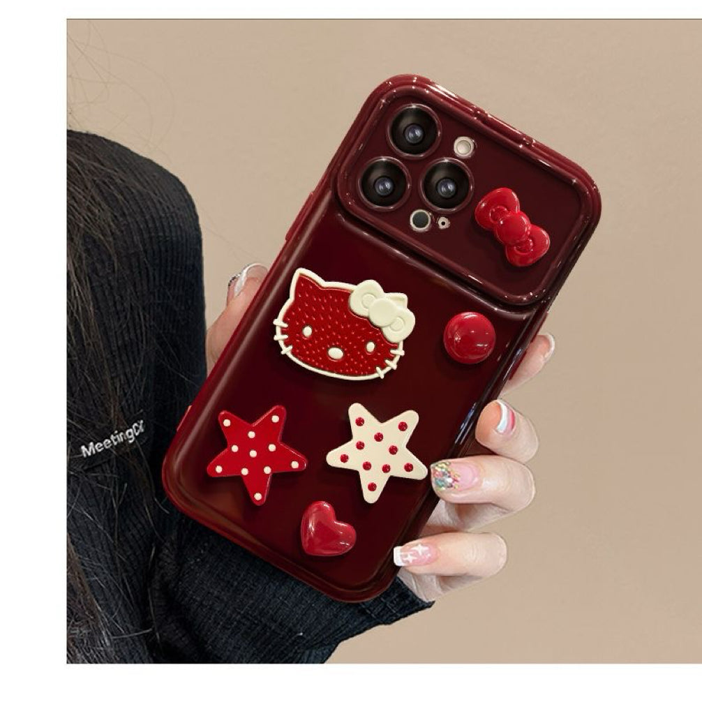 Kitty and Stars Flip Phone Case