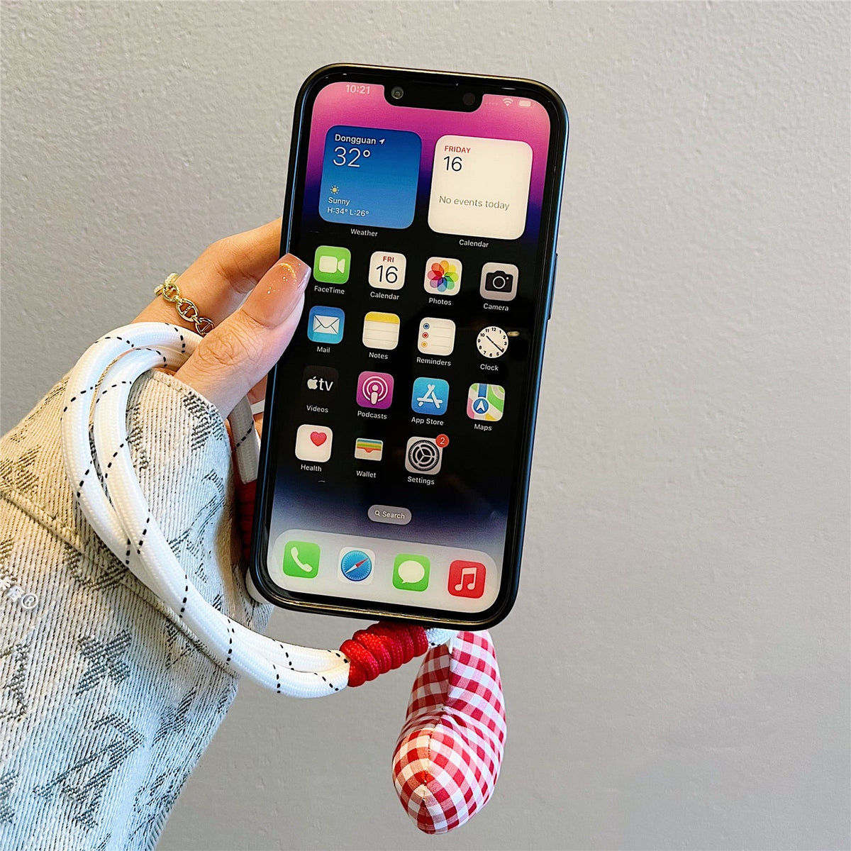Plaid KT Cat Card Holder Phone Case