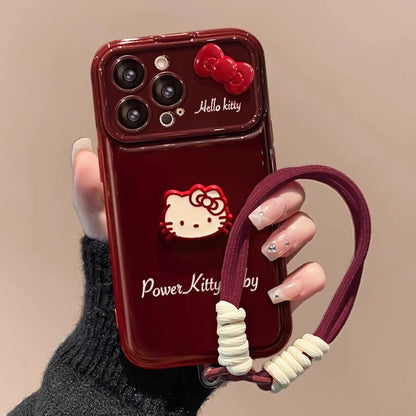 Android compatible Kitty Flip Phone Case with Mirror and Stand