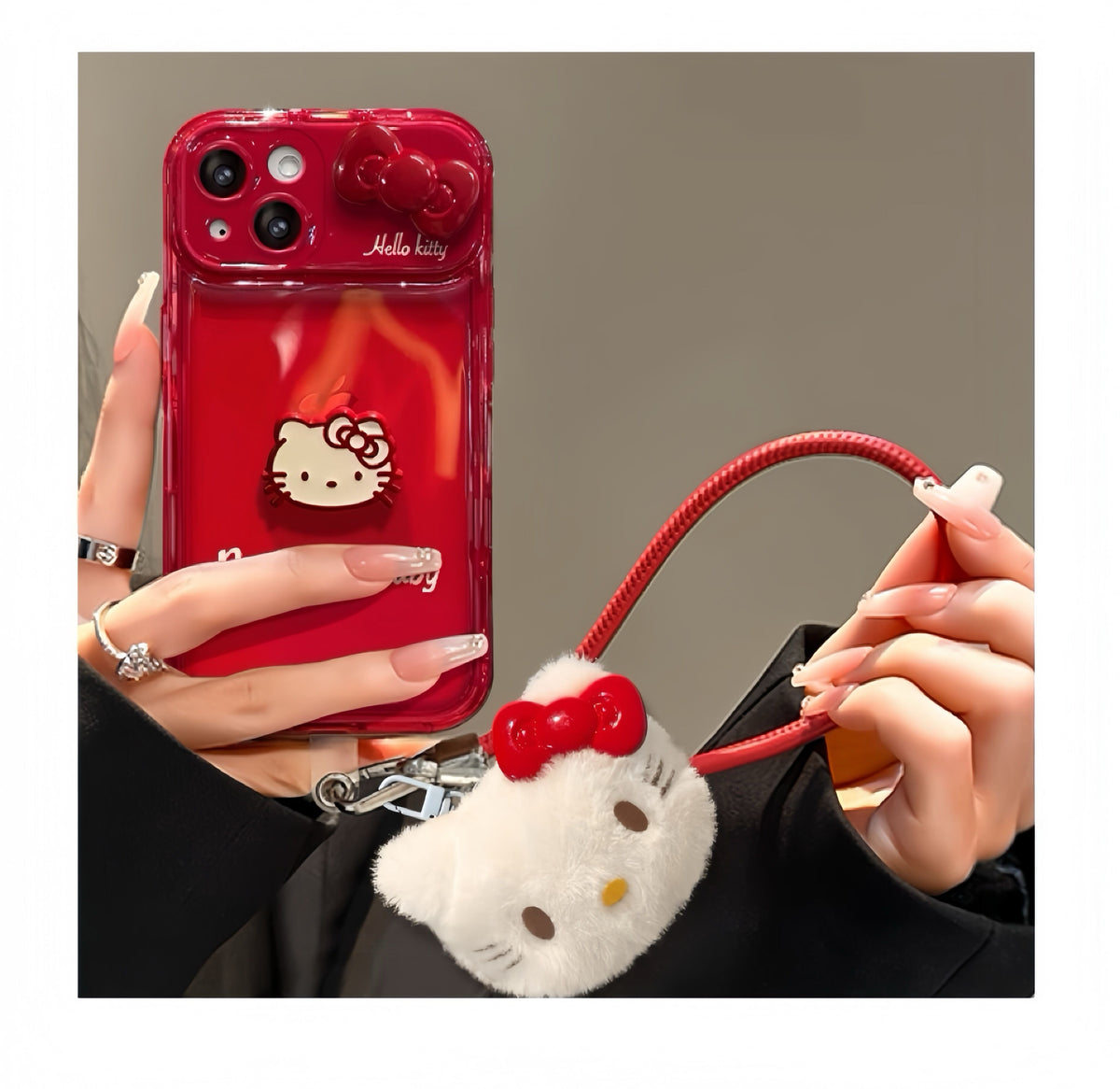 Red Kitten Flip Phone Case (with Mirror and Stand)