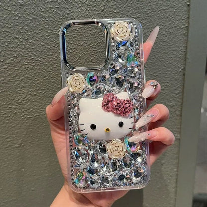 Compatible with Samsung Kitty rhinestone phone case