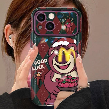 Strawberry Bear Antler Mickey Flip Mirror Phone Case