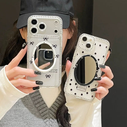 Polka Dot, Letter, and Bow-Knot Phone Case with Mirror Stand