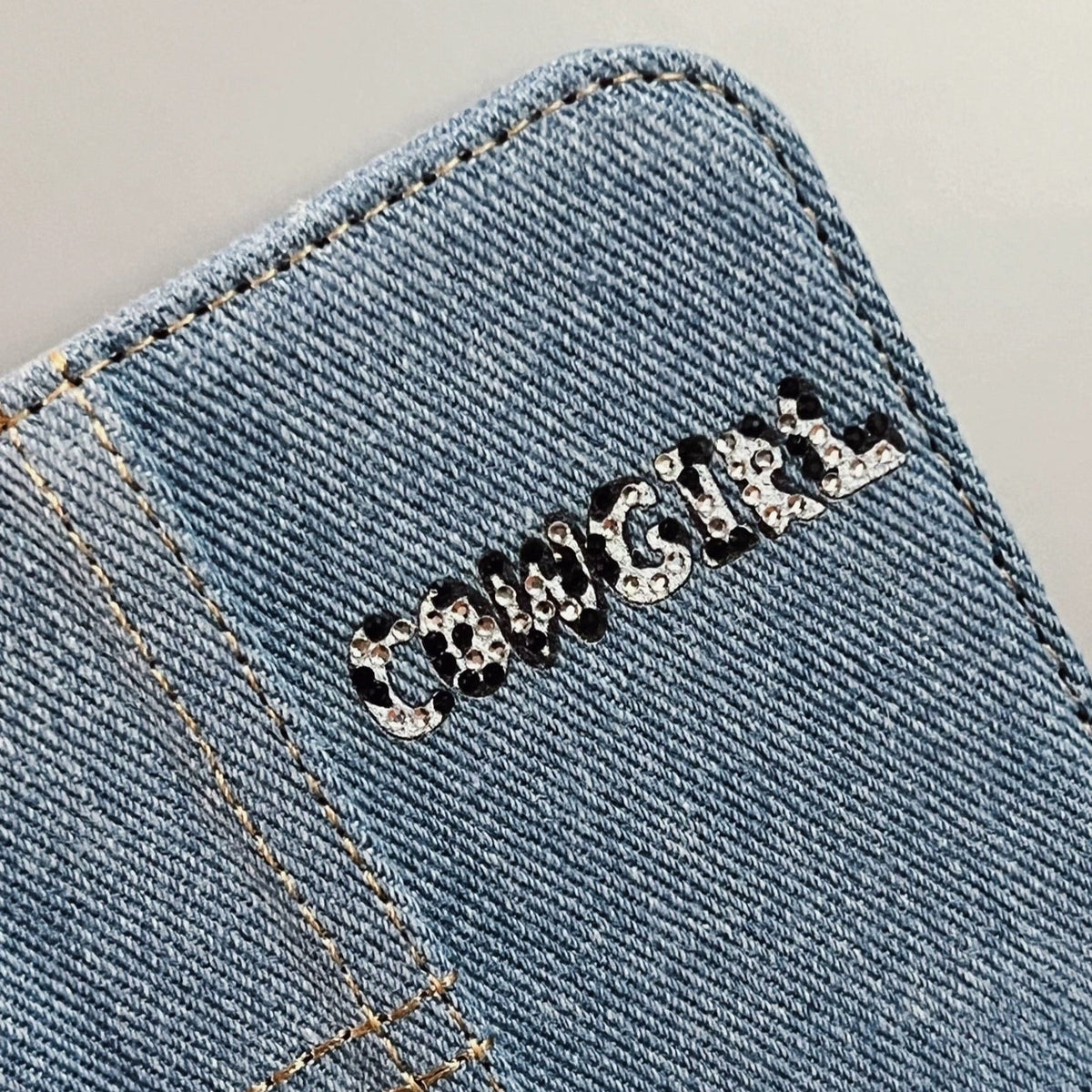 Creative Limited Edition Denim Embroidery Flip Phone Case