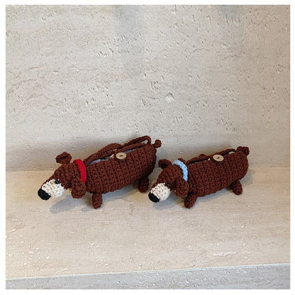Dachshund Hand-woven Cell Phone Coin Bag