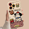 Puppy Hamburger Flip Mirror Phone Case