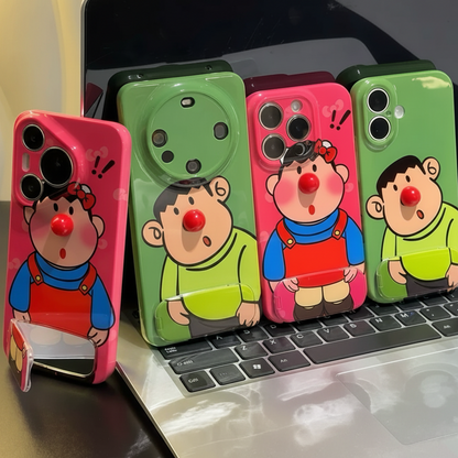 Fat Tiger Red Nose Mirror Stand Phone Case