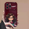 Android compatible  Curly Girl Flip Phone Case with Mirror and Stand