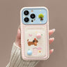 Cute Puppy Card Holder Flip Phone Case