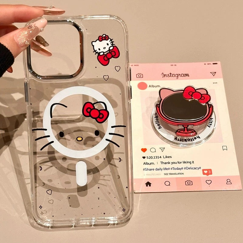 Kitty magnetic mirror phone case