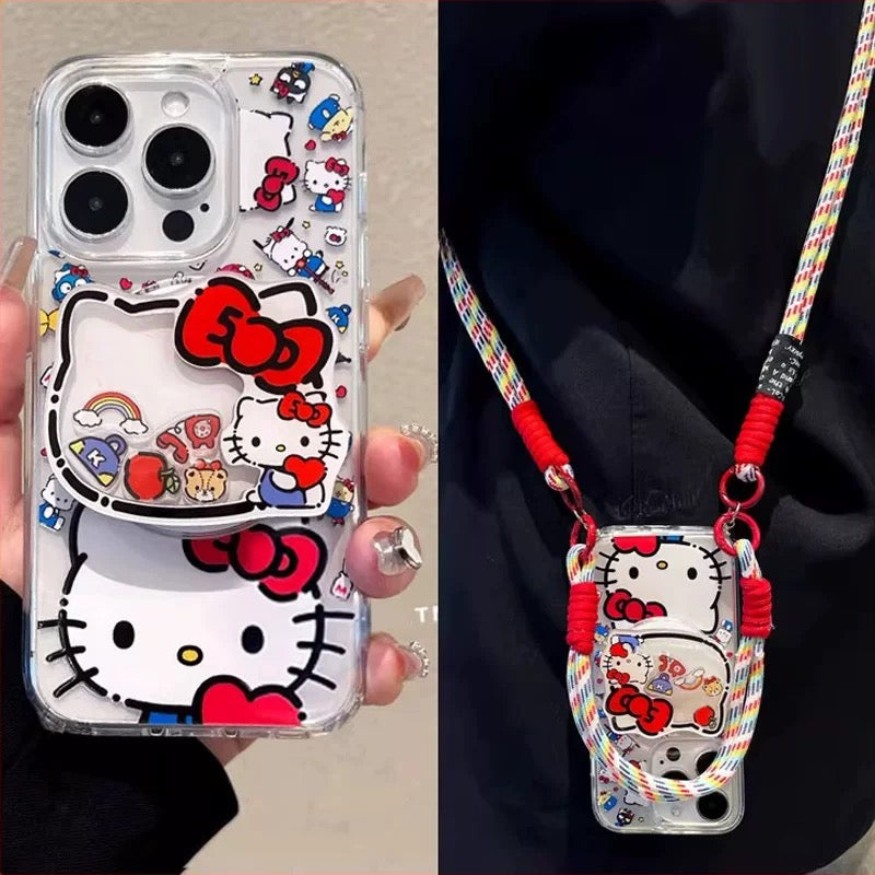 Compatible with Samsung Galaxy Kitty Stand with Lanyard Phone Case