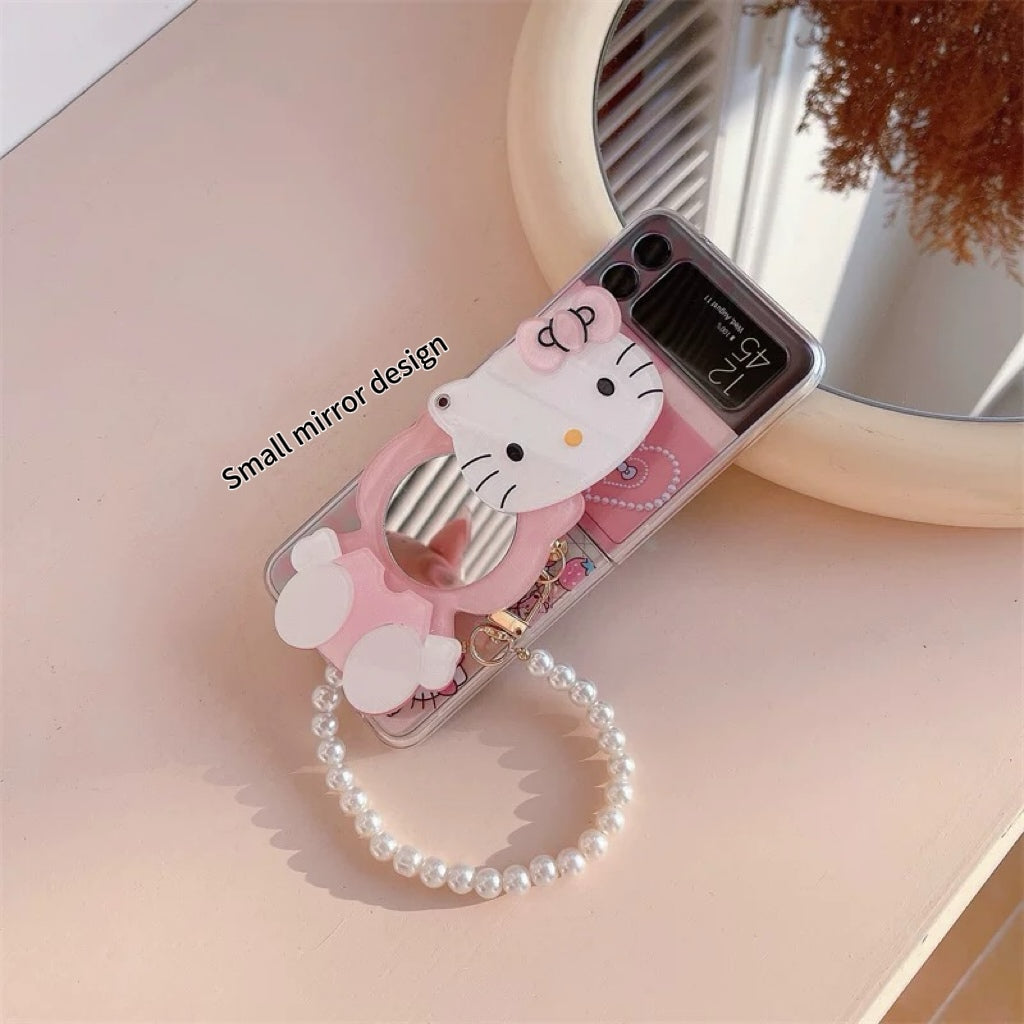 Android compatible Kitty Cat Mirror Stand Phone Case