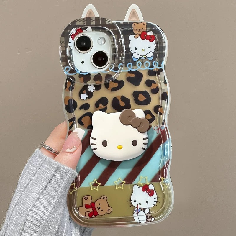 Invisible dual-stand Kitty cat phone case