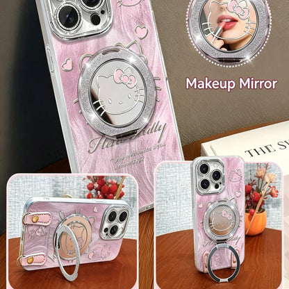 Hello Kitty Phone Case with Mirror, Stand, and Adjustable Lanyard