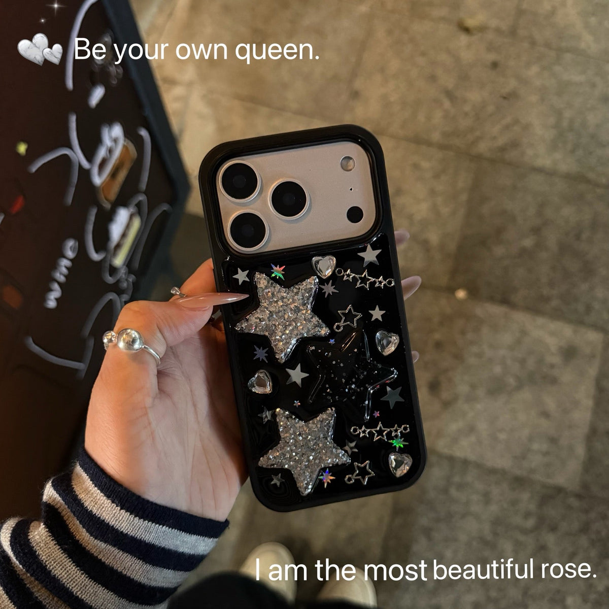 Sweet and cool metallic star phone case