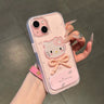 Android compatible  3D Kitty and Bow Portable Mirror Phone Case