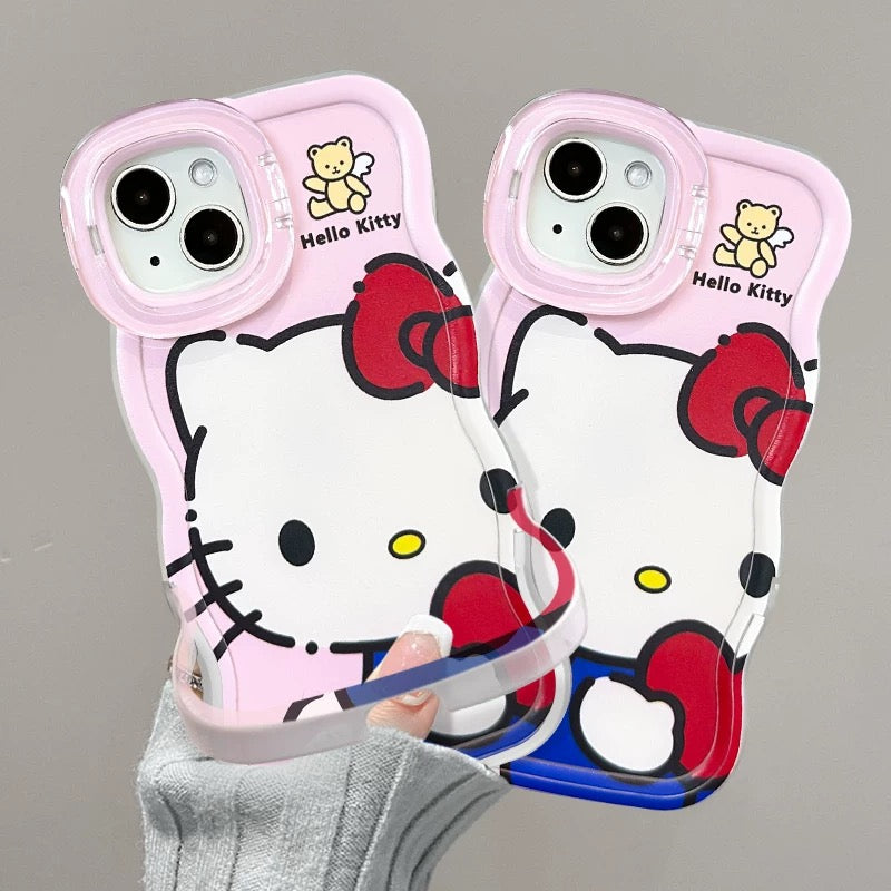 Invisible double-stand heart-shaped Kitty cat phone case