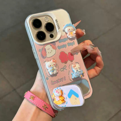 3D Kitty Portable Mirror Phone Case