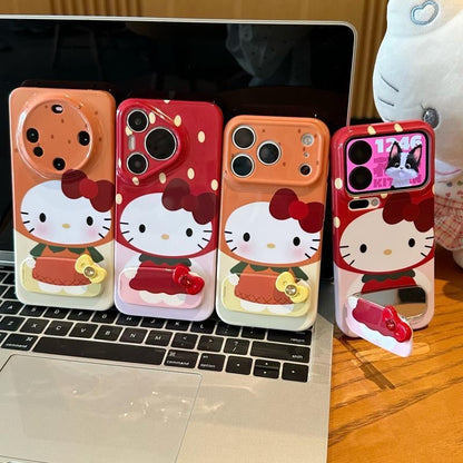 3D bow Kitty mirror phone case