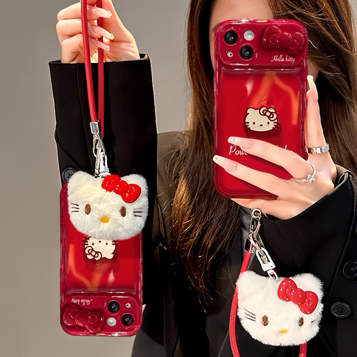 Red Kitten Flip Phone Case (with Mirror and Stand)
